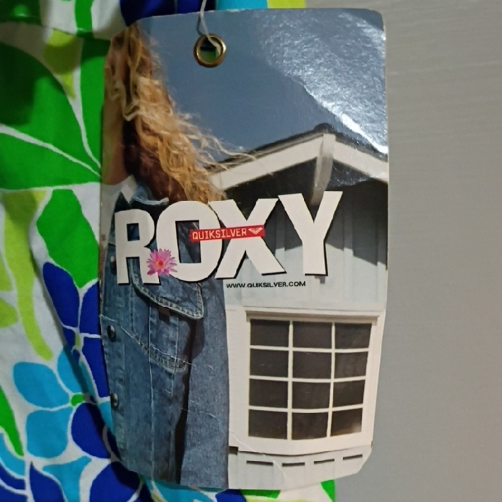 Roxy Blue and Green Floral Shirt
